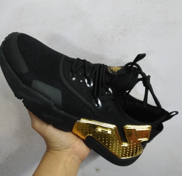 New Nike Air Huarache 6 Black Gold Shoes